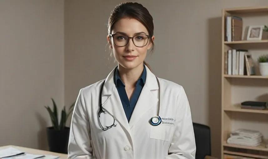 Excited and peaceful doctor